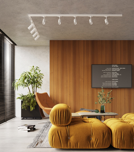 Plafonnier, 9 spots, système de rail triphasé, TORN 85,5W LED 3000K