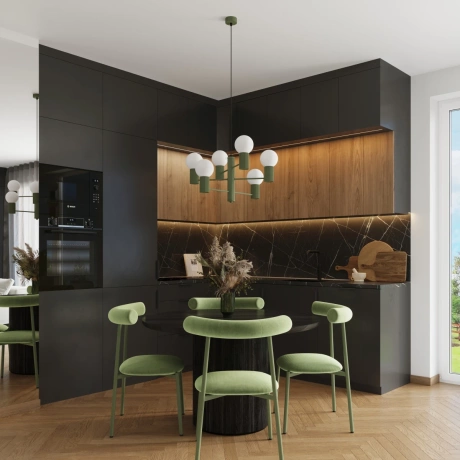 Lustre HALO 6 vert olive