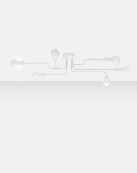 Lustre HECTOR 6 blanc + 6x ampoule LED E27 4000K Froid 7.5W 650lm