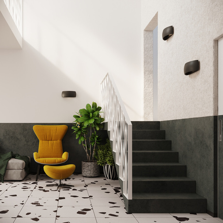 PONTIUS applique murale en céramique noire + 1x ampoule LED G9 3000K Warm 4.5W 510lm