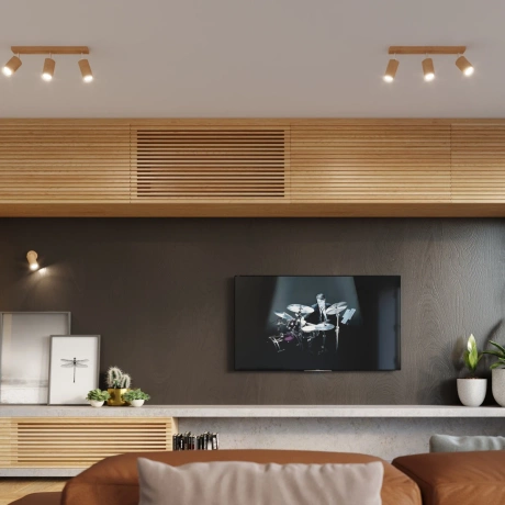 Plafonnier BERG 3 en bois naturel