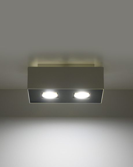 Plafond MONO 2 blanc + 2x ampoule LED GU-10 3000K Warm 7W 620lm