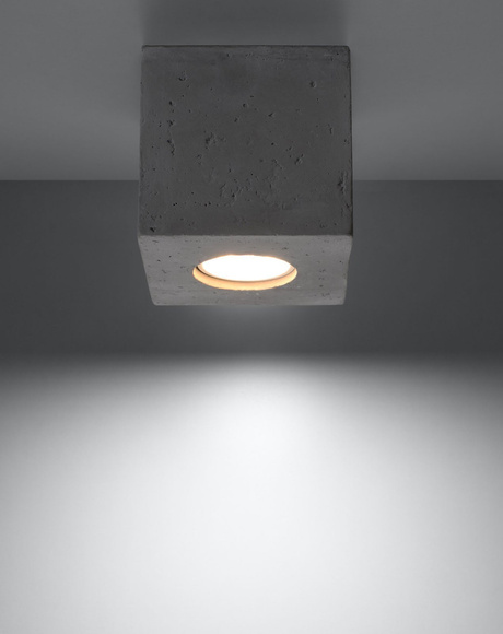 Plafond QUAD béton + 1x ampoule LED GU-10 3000K Warm 7W 620lm