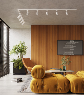 Plafonnier, 9 spots, système de rail triphasé, TORN 85,5W LED 3000K