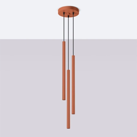 Lampe suspendue PASTELO 3P rouge ocre