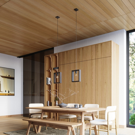 ARIES lampe suspendue wengé + 1x ampoule LED E27 3000K 7W 760lm