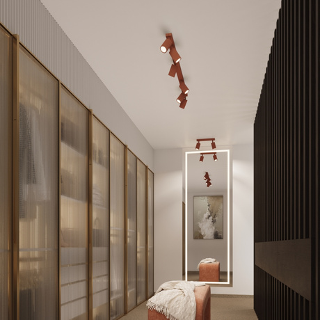 Plafonnier KARBON 2 rouge ocre