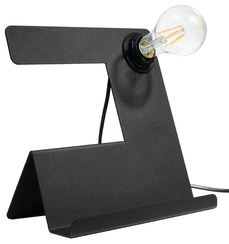 Lampe de bureau INCLINE noire + 1x ampoule LED E27 4000K froide 7.5W 650lm