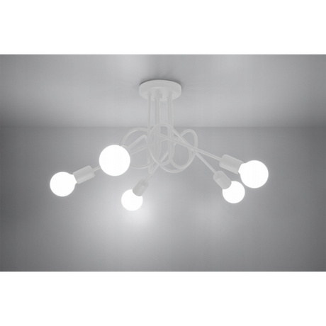 Lustre SUPEŁ 5 blanc + 5x ampoule LED E27 3000K Warm 7,5W 620lm