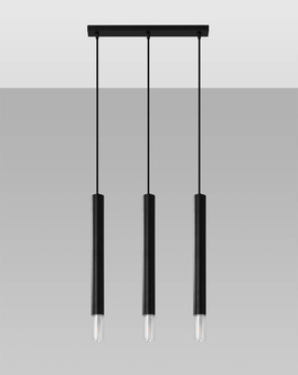 WEZYR 3 lampes suspendues noires + 3x ampoules LED G9 3000K Warm 4,5W 510lm