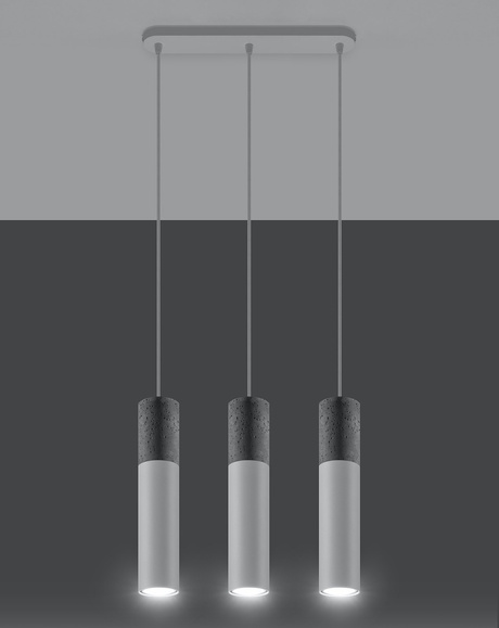 Lampe suspendue BORGIO 3 blanc + 3x ampoule LED GU-10 4000K Froid 7W 630lm