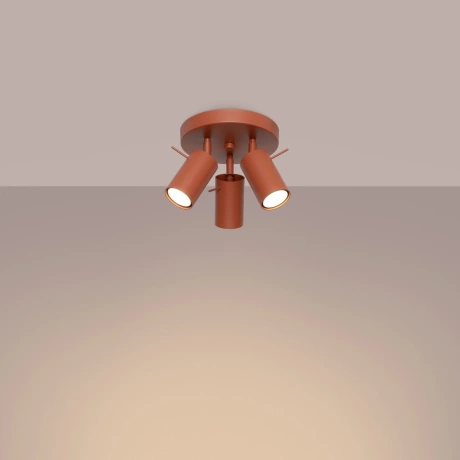 Plafonnier RING 3P rouge ochra