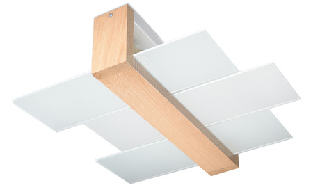 Plafond FENIKS 2 bois naturels + 2x ampoule LED E27 3000K Warm 7.5W 620lm