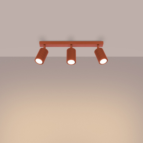 Plafonnier KARBON 3L rouge ocre