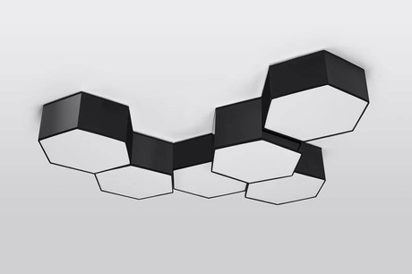 Plafond SUNDE 11 noir + 2x ampoule LED E27 3000K Warm 7.5W 620lm