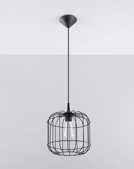 CELTA lampe suspendue noire + 1x ampoule LED E27 3000K Warm 7.5W 620lm