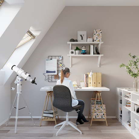 Lampe de bureau RING blanc + 1x ampoule LED GU-10 3000K Warm 7W 620lm