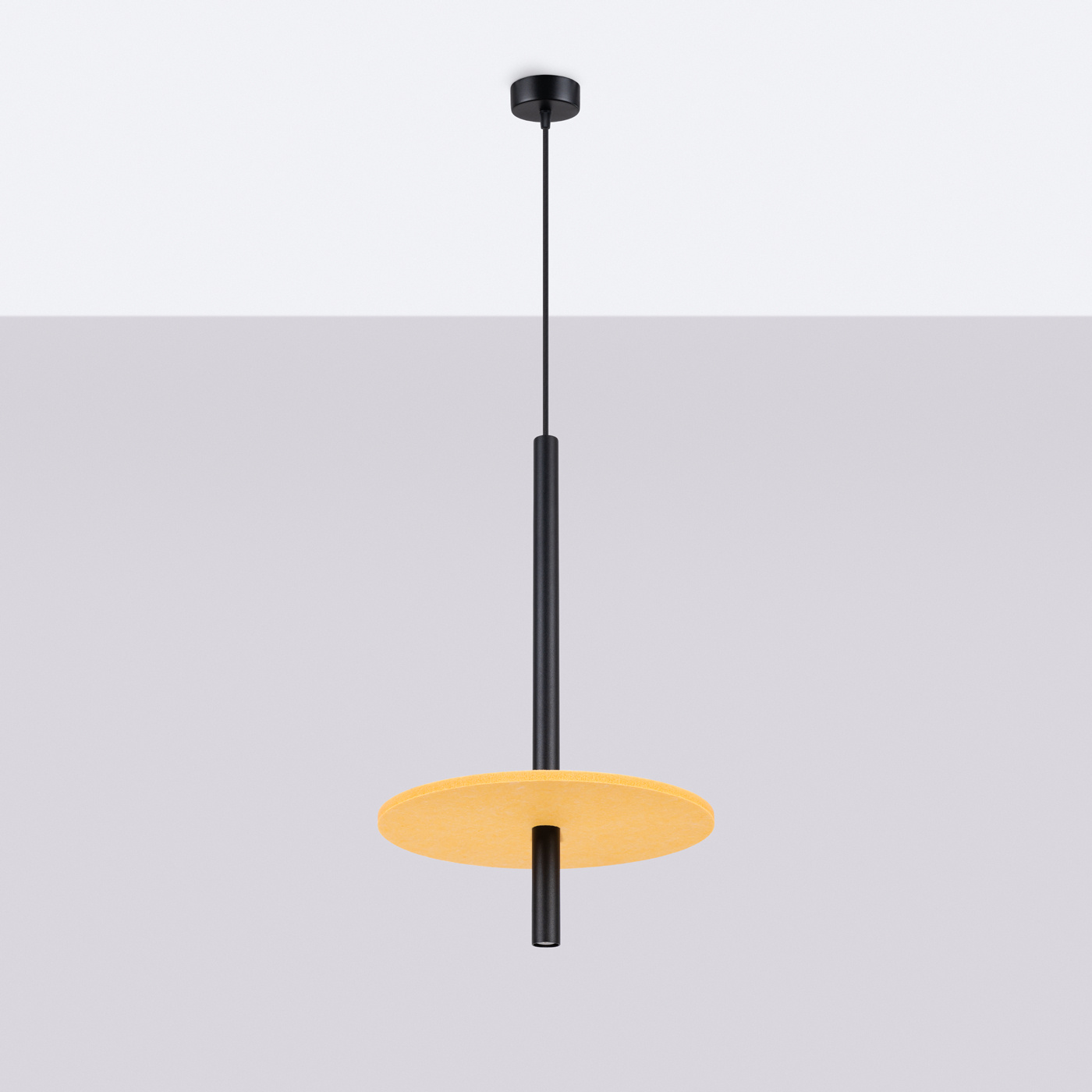 Lampe suspendue FELTRO 1 noir/jaune