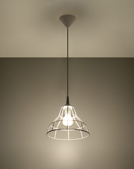 ANATA lampe suspendue blanche + 1x ampoule LED E27 4000K froide 7,5W 650lm