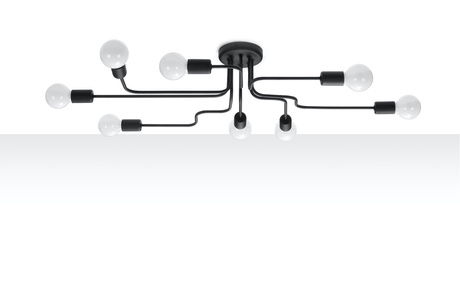 Lustre VECTOR 8 noir + 8x ampoule LED E27 3000K Warm 7.5W 620lm