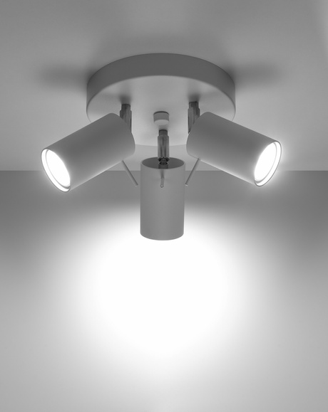 Plafond RING 3P blanc + 3x ampoule LED GU-10 3000K Warm 7W 620lm