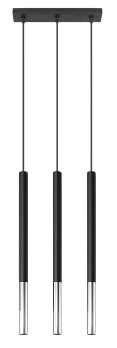 MOZAICA Lampe suspendue 3L noir/chrome + 3x ampoule LED G9 3000K Warm 4.5W 510lm