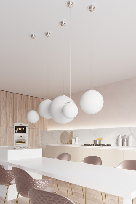 UGO 40 lampe suspendue chromée + 1x ampoule LED E27 4000K Cold 7,5W 650lm