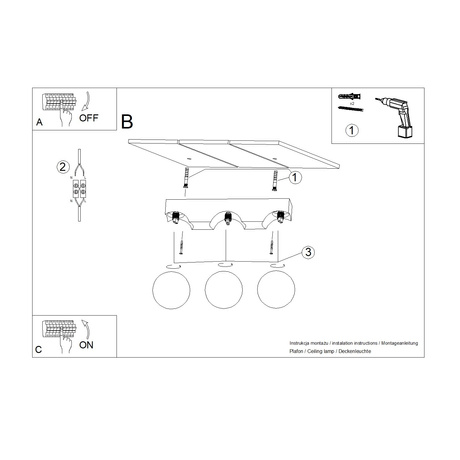 Plafonnier BULBO 3 bois naturel