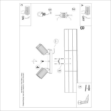 Plafonnier KARBON 4 or
