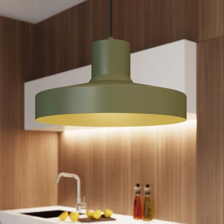 Lampe suspendue BILO vert olive