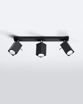 Plafond MERIDA 3 noir + 3x ampoule LED GU-10 3000K Warm 7W 620lm