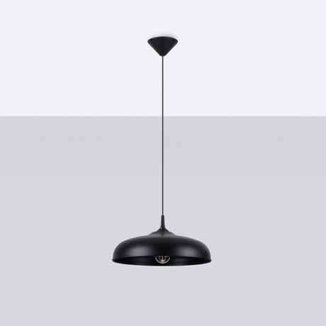 Lampe suspendue GINA noire + 1x ampoule LED E27 4000K Cold 7,5W 690lm