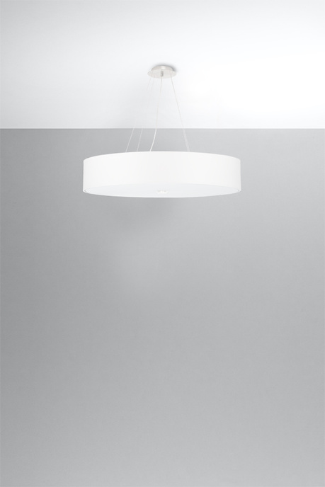 Lustre SKALA 70 blanc + 6x ampoule LED E27 4000K Froid 7.5W 650lm