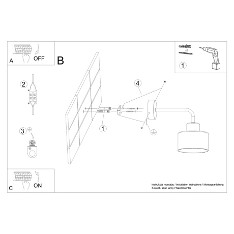 Applique SAVAR 1 noir