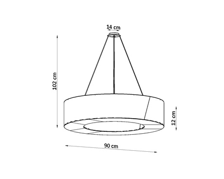 Lustre SATURNO SLIM 90 blanc + 8x ampoule LED E27 3000K Warm 7.5W 620lm