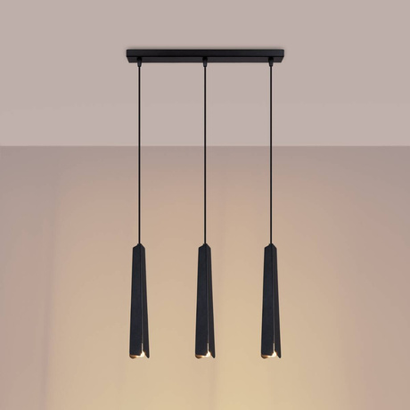 PRYSM Lampe suspendue 3L noire + 3x ampoule LED G9 3000K Warm 4.5W 450lm