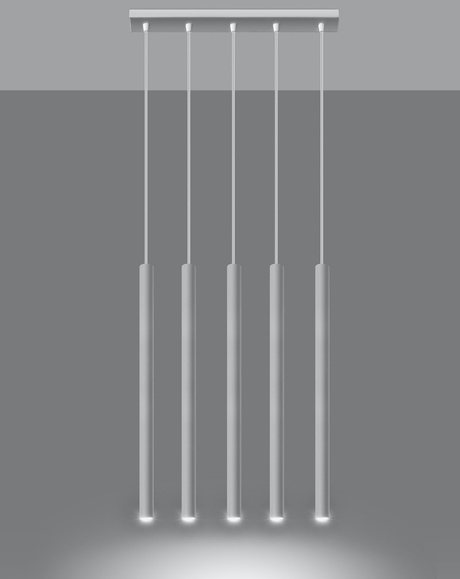 PASTELO 5 lampe suspendue blanche + 5x ampoule LED G9 4000K froide 4,5W 530lm