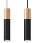 PABLO 2 lampe suspendue noire + 2x ampoule LED GU-10 4000K froide 7W 630lm