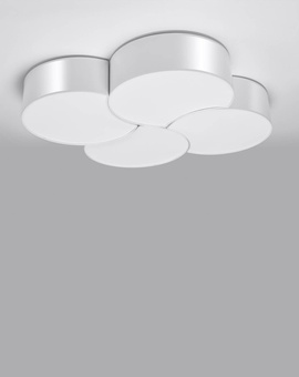 Plafond CIRCLE 4 blanc + 8x ampoule LED E27 4000K Froid 7.5W 650lm
