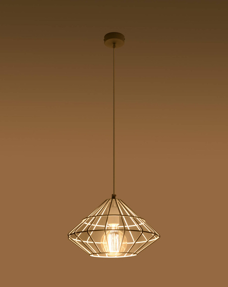 Lampe suspendue UMBERTO blanche + 1x ampoule LED E27 4000K froide 7,5W 650lm