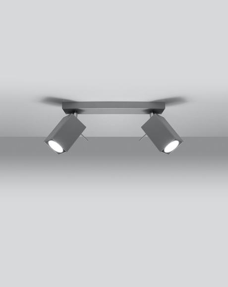 Plafond MERIDA 2 gris + 2x ampoule LED GU-10 4000K Froid 7W 630lm