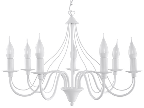 Lustre MINERWA 7 blanc + 7x ampoule LED E14 3000K Warm 7.5W 620lm