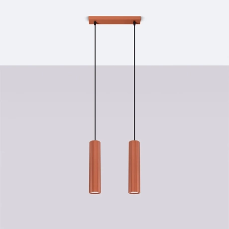 Lampe suspendue KARBON 2 rouge ocre