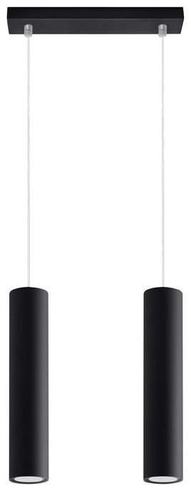 LAGOS 2 lampe suspendue noire + 2x GU-10 3000K Warm 7W ampoule LED 620lm
