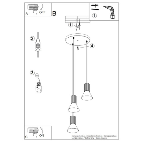 Lampe suspendue ESTRIA 3P beige
