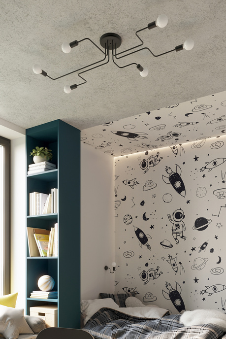 Applique VECTOR noir + 1X ampoule LED E27 3000K 7W 760lm