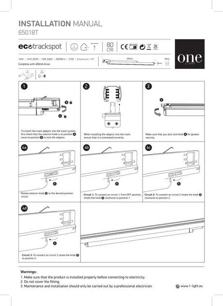 LUMO noir LED 3000K 16W 1600lm