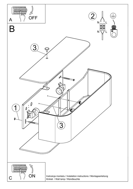 Applique LOKKO blanche + 2x ampoule LED E27 3000K Warm 7.5W 620lm