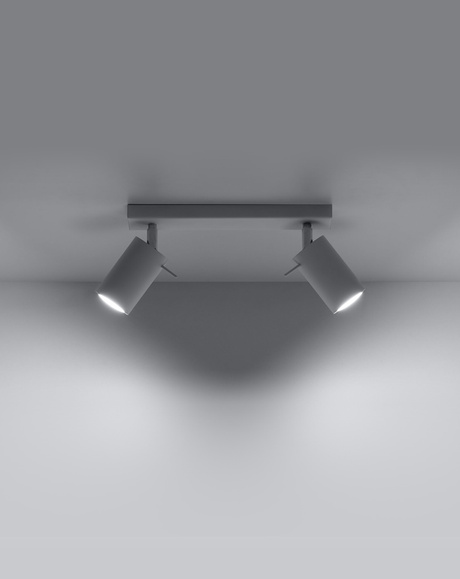 Plafond RING 2 blanc + 2x ampoule LED GU-10 4000K Froid 7W 630lm