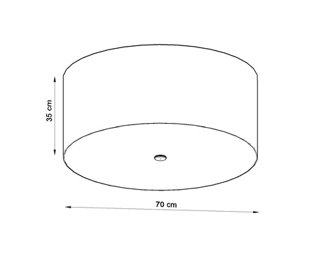 Plafond OTTO 70 noir + 6x ampoule LED E27 3000K Warm 7.5W 620lm